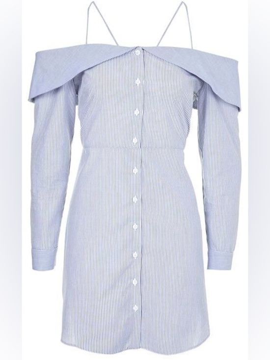 Topshop Dresses & Skirts - Topshop Stripe Bardot Shirtdress